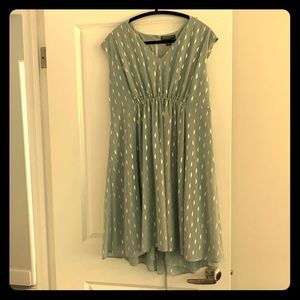 A Pea in the Pod Sage Dress with Cream Details